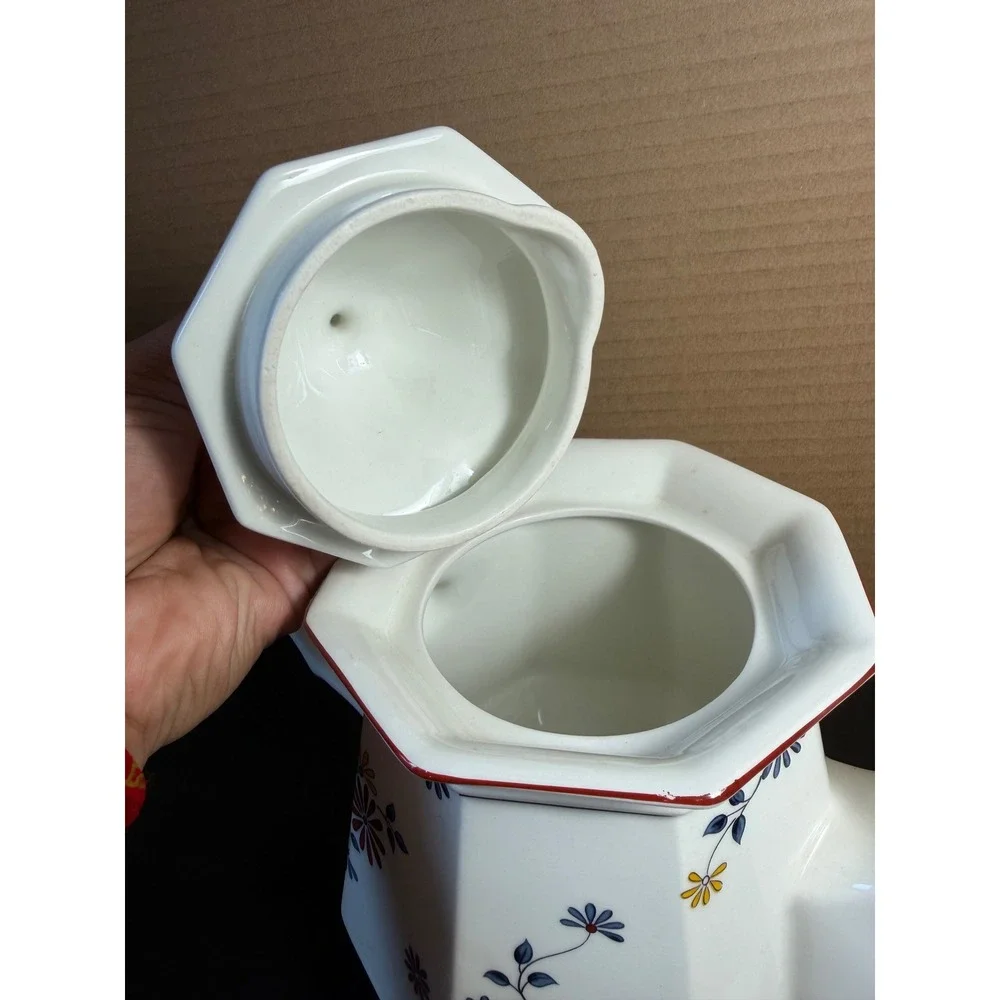 Adams Real English Ironstone Vermont Teapot Floral Octagonal Made in England